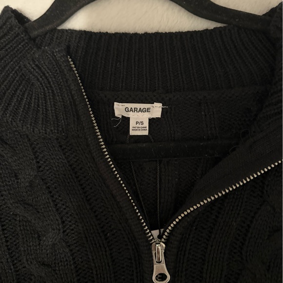 Cropped garage black sweater | size S - Picture 2 of 3